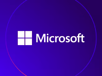 Microsoft Logo | White | Purple Background