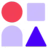 Cluster of different shapes stacked